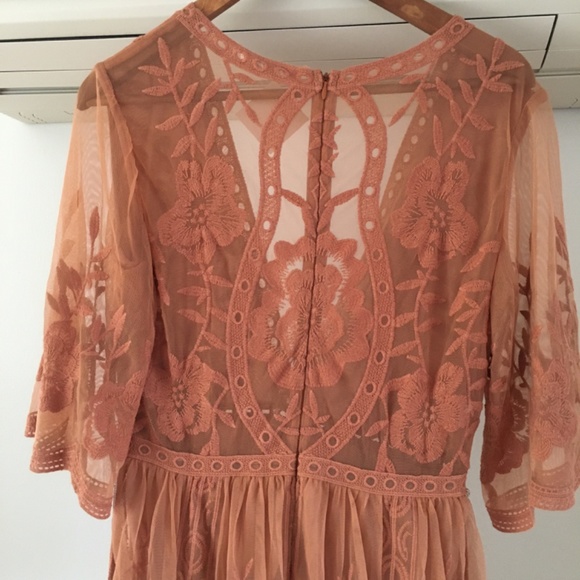 Lace maxi embroidered dress sz medium NWT - Picture 4 of 14